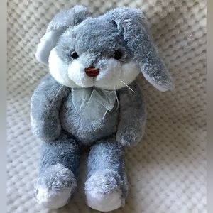 Bear Lane by Northern Gifts Plush Grey White Bunny Rabbit Stuffed Animal Toy